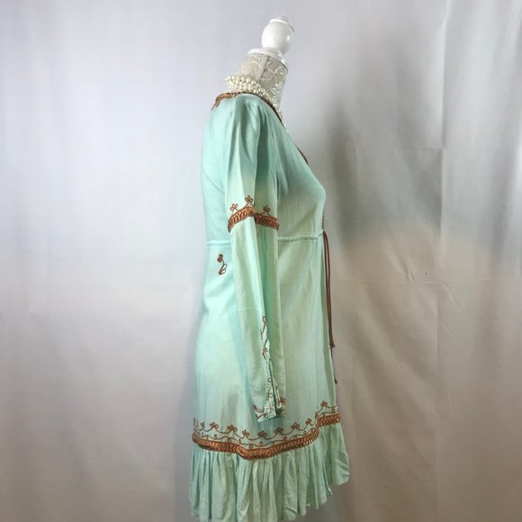 Moda Blue and Gold Dress - Picture 3 of 3